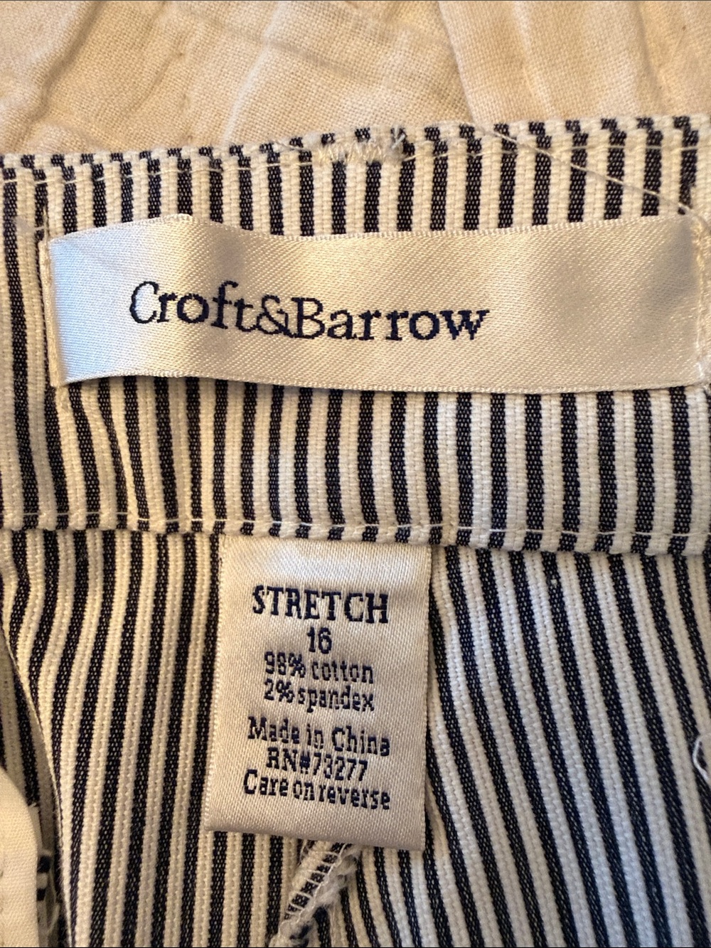 croft & barrow Black and White Pinstripe Bermuda Shorts - Picture 6 of 6